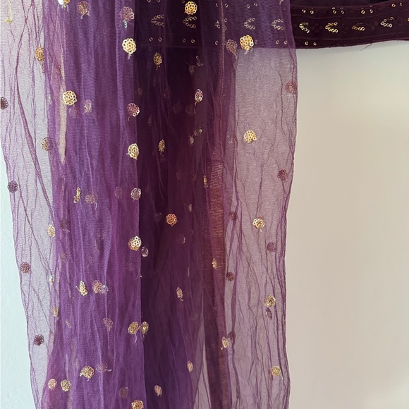 Elegant Purple Lehenga Set with Gold Accents - Picture 6 of 6